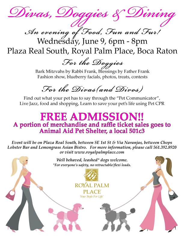 Diva, doggies and dining flyer